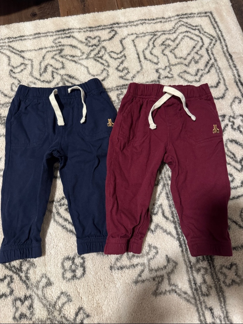 GAP Baby Boy Pull-On Jogger Pants in Navy & Burgundy